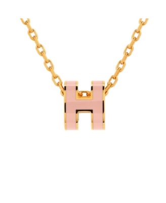 Pre-Owned Hermes Mini Pop H Pendant Chain Necklace Metal and Enamel