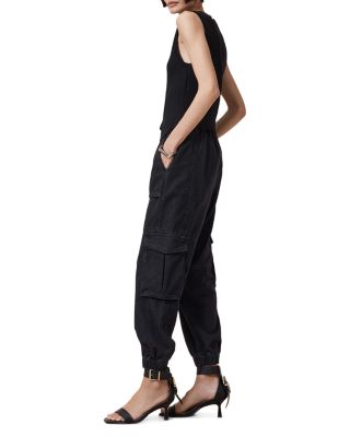 Freda High Rise Cargo Jeans in Black