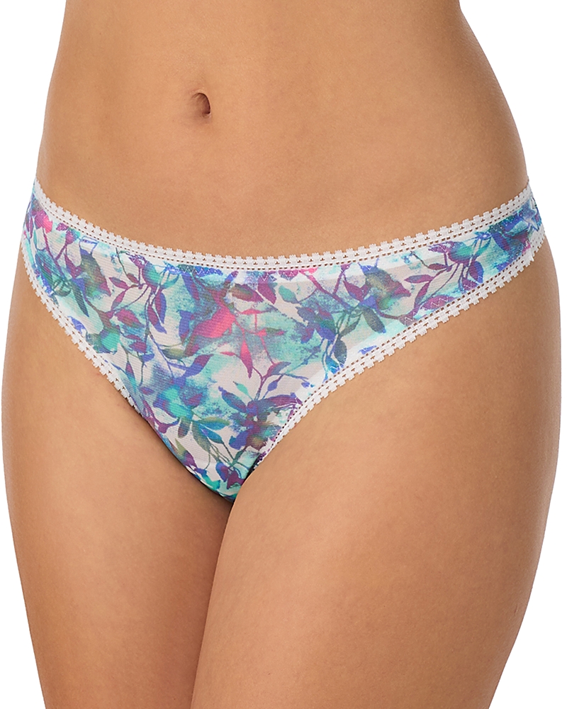 On Gossamer Triple Mesh Print Thong In Shadow Floral