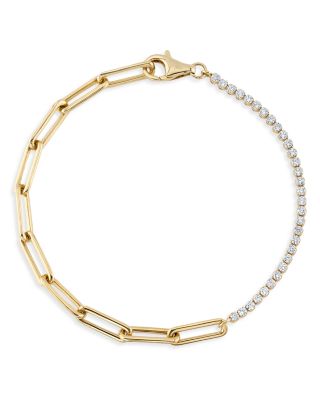 14K Gold Colette Diamond Paperclip Link Bracelet