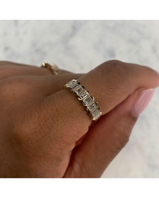 14k Yellow Gold Bailey Diamond Baguette Band