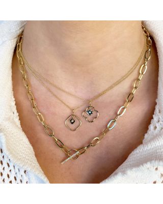 14K Yellow Gold Kate Diamond Paperclip Link Necklace, 18"