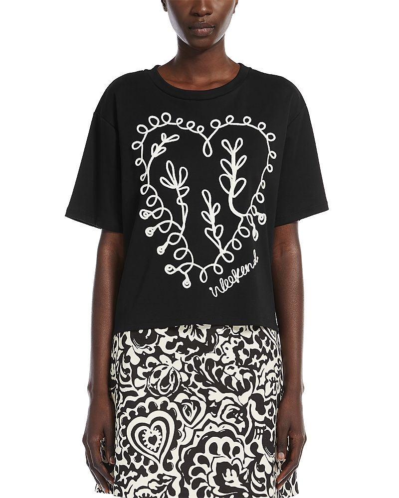 Weekend Max Mara Lecco T-shirt In Black Cotton In Black