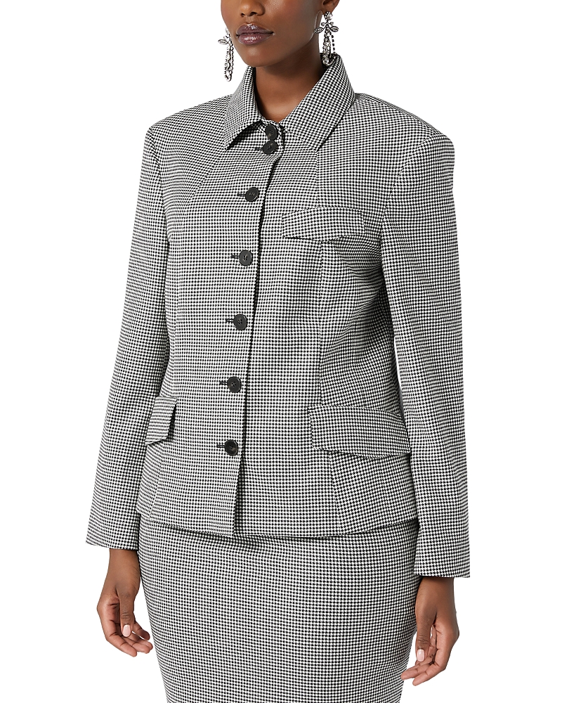 MARINA RINALDI 1A USCITA TEGLIA HOUNDSTOOTH JACKET