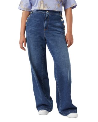 Marina Rinaldi - Lembi High Rise Wide Leg Trouser Jeans in Navy