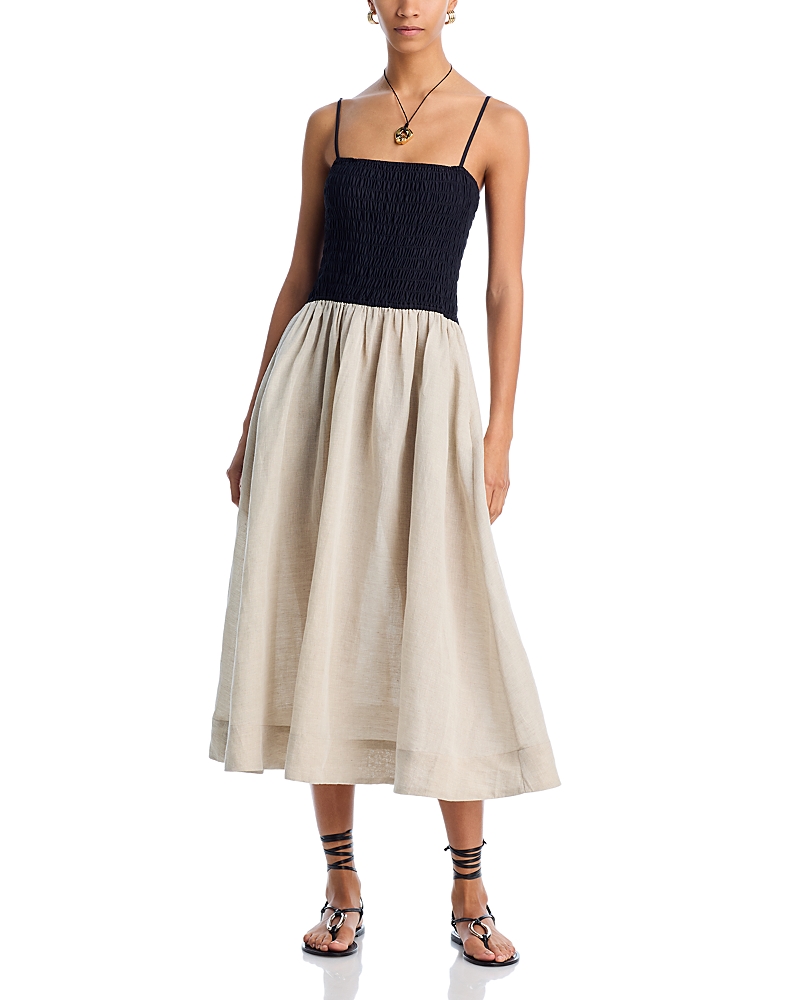 Ciao Lucia Mael Dress Oatmeal Linen In White