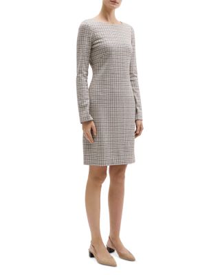 Betty Long Sleeve Grid Knit Dress