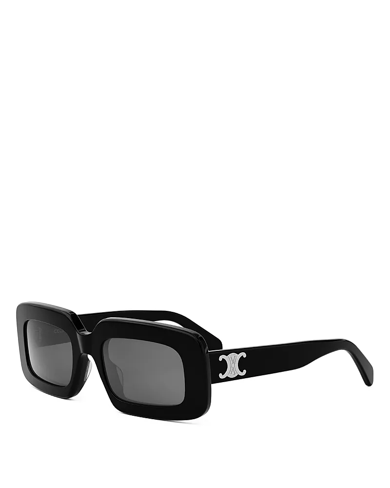 Celine Triomphe Rectangular Sunglasses, 53mm