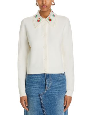 Embroidered Collar Cardigan