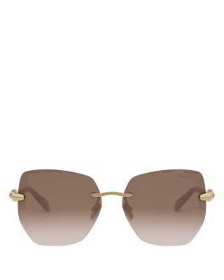 Serpenti Viper Geometric Metal Sunglasses, 59mm
