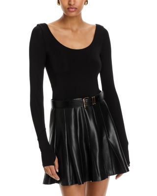 Alice and Olivia - Chara Faux Leather Long Sleeve Dress