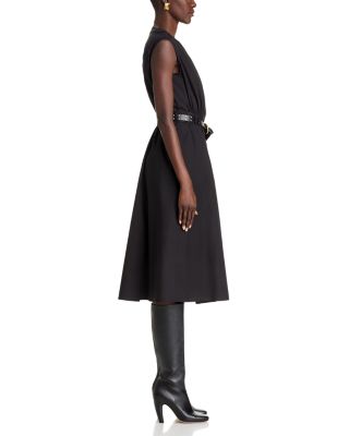Poplin Belted Midi Dress