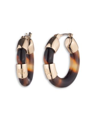 Ralph Lauren - Tortoise Logo Hoop Earrings
