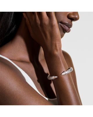 Sterling Silver Spear Diamond Accent Flex Cuff Bracelet