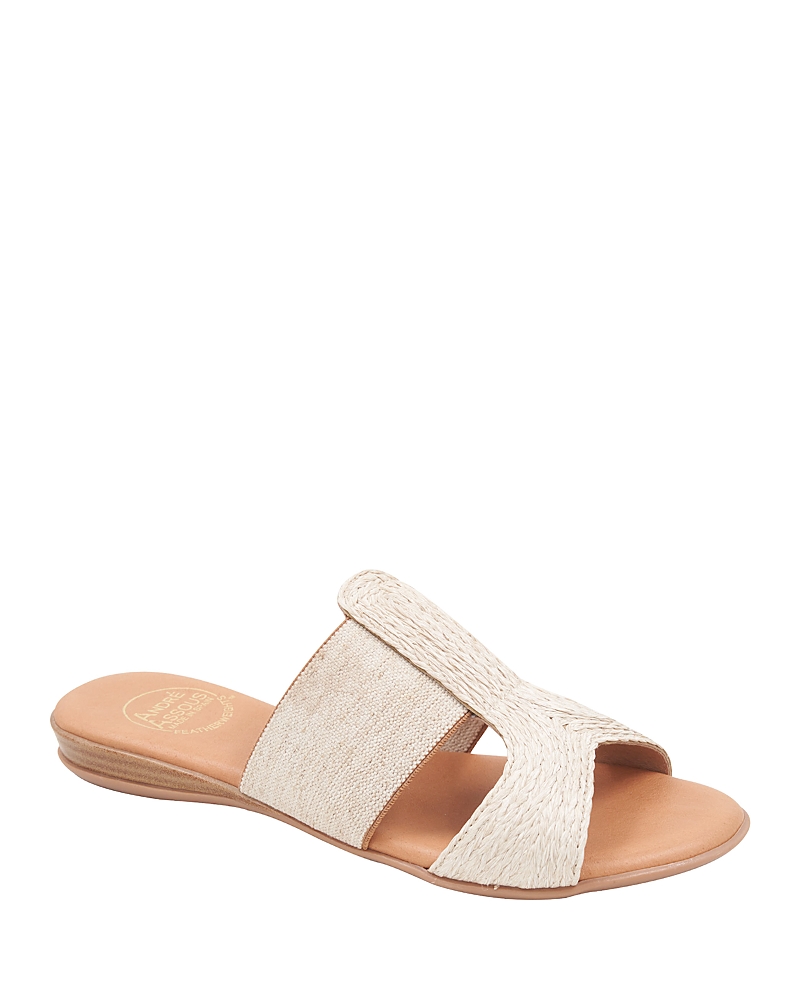 Andre Assous André Assous Noor Raffia Slide Sandal In Beige/linen