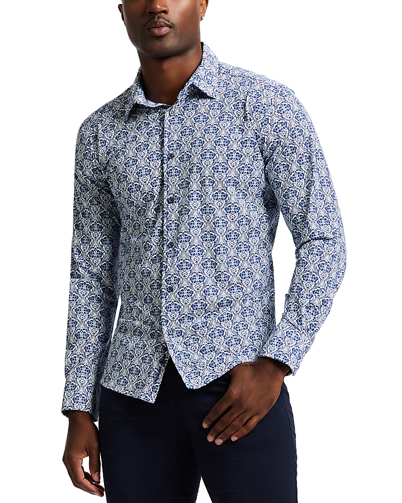 Robert Graham Comoros Printed Long Sleeve Button Front Shirt