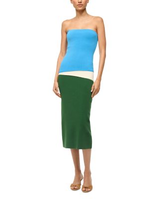 STAUD - La Serna Color Blocked Midi Dress