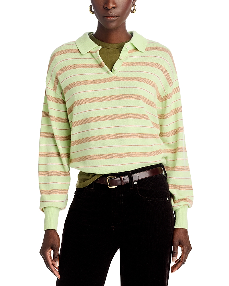 Guest In Residence Cashmere Striped Polo Shirt
