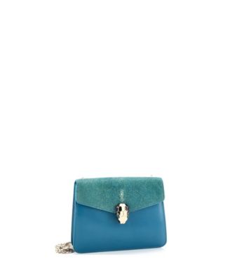 Serpenti Forever Square Shoulder Bag Leather and Stingray
