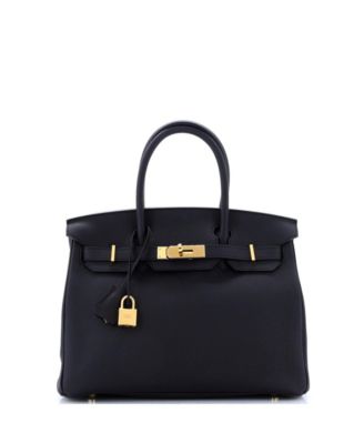 Pre-Owned Hermes Pre-Owned Hermes Birkin 30 Handbag Black Togo with Gold Hardware