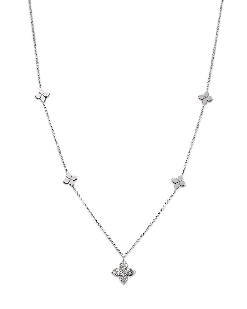 Roberto Coin 18K Yellow Gold Love by the Inch Diamond Flower Station Necklace, 15-17 · OS
