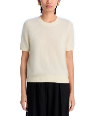 100% Cashmere Brushed Short Sleeve Sweater – Exclusive