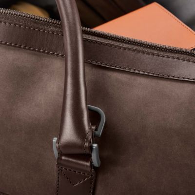 Compact Leather Weekender Bag