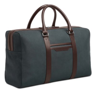 Compact Leather Weekender Bag