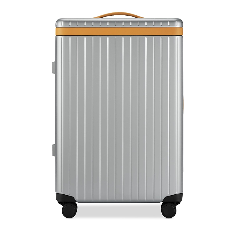 Carl Friedrik The Check In Wheeled Suitcase In Arctic Grey/tan