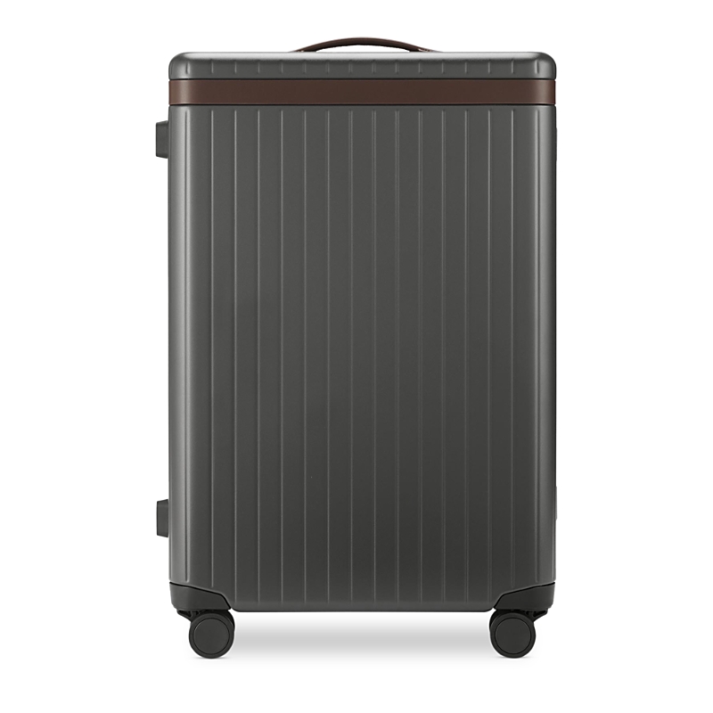 Carl Friedrik The Check In Wheeled Suitcase In Grey/chocolate