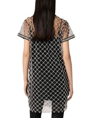 Embroidered Tulle Mini Dress