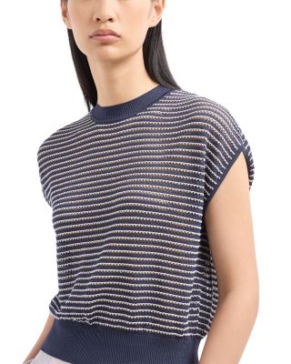 Striped Cap Sleeve Sweater 