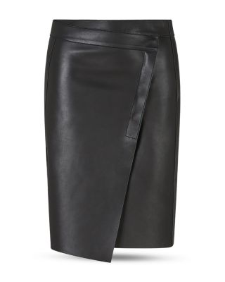 Leather Wrap Effect Skirt