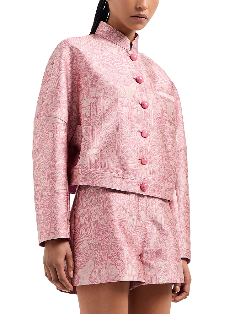 Emporio Armani Exotic Jacquard Shorts In Pink