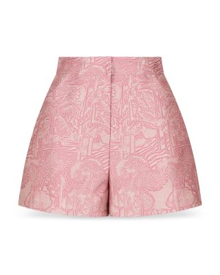 Landscape Tonal Print Shiny Jacquard Shorts