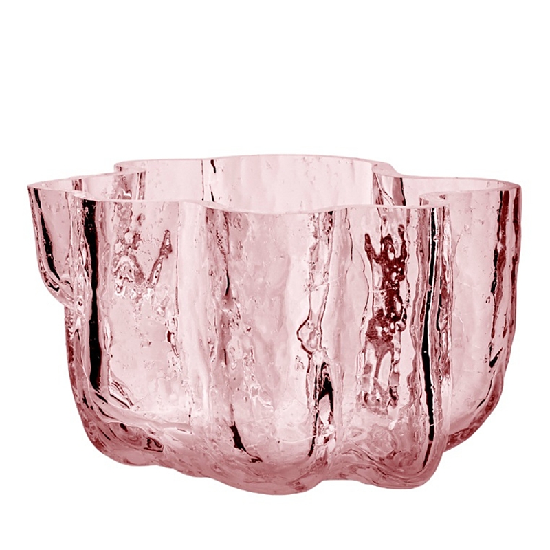 Kosta Boda Crackle Votive Bowl In Pink