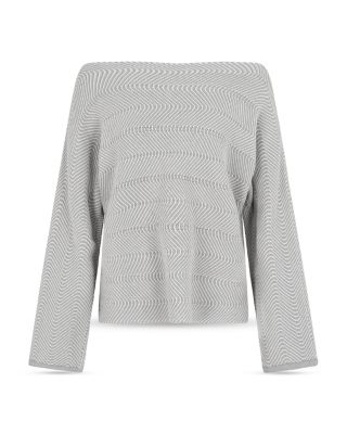 Boat Neck Chevron Knit Sweater