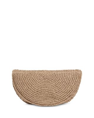 Aria Half Moon Raffia Clutch