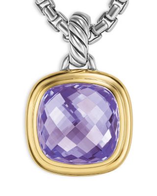Albion&reg; Pendant in Sterling Silver with 18K Yellow Gold and Amethyst, 11mm