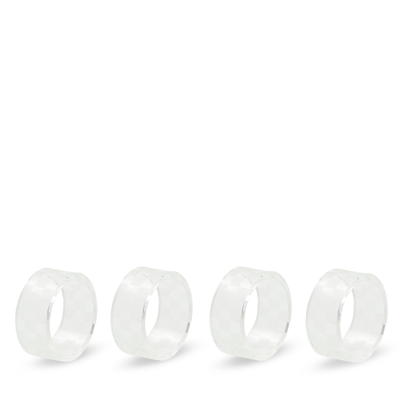 Mackenzie-childs Clear Check Napkin Rings, Set Of 4