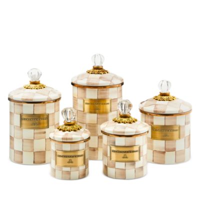 Mocha Check Large Canister 