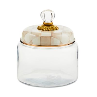 Mackenzie-Childs - Mocha Check Small Kitchen Canister