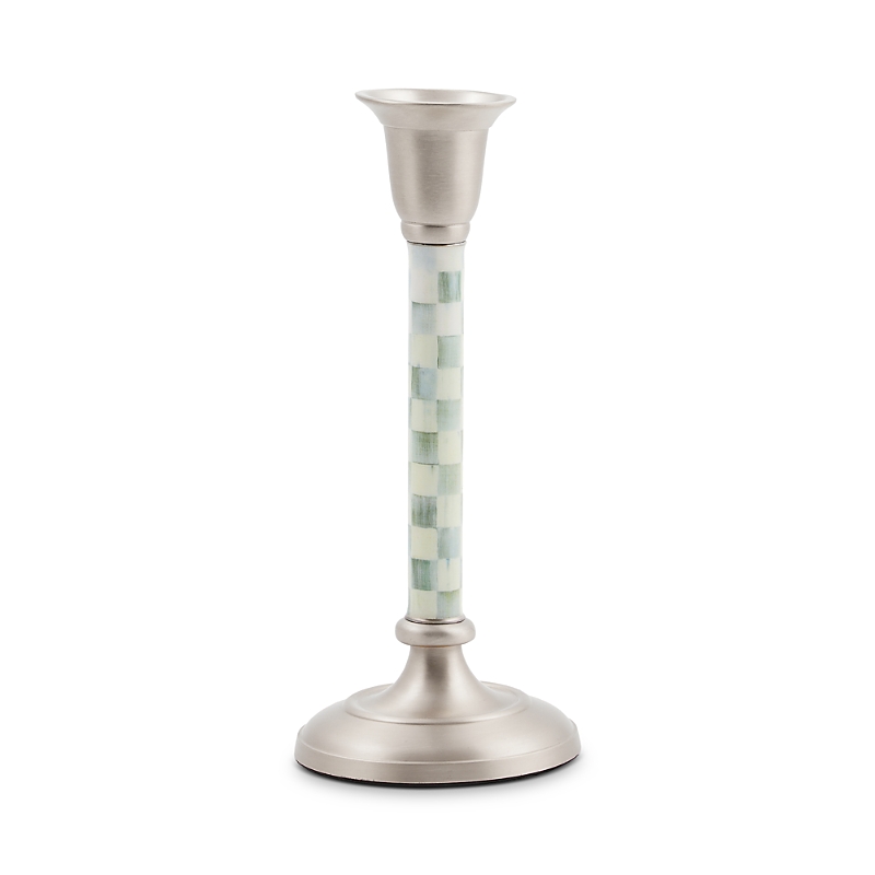 Mackenzie-childs Sterling Check Small Candlestick