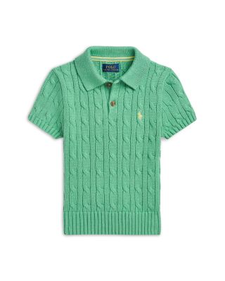 Ralph Lauren - Boys' Cable Knit Cotton Polo Collar Sweater - Little Kid, Big Kid