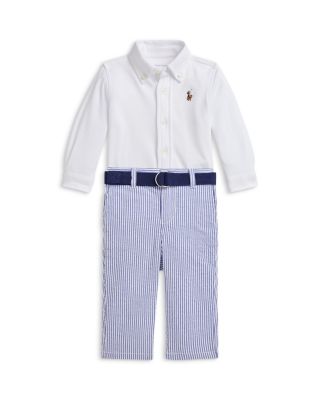 Ralph Lauren - Boys' Shirt, Belt & Seersucker Pant Set - Baby