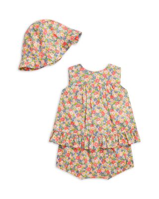 Polo Girls' Three Piece Floral Cotton Batiste Set - Baby