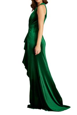 Cider Twist-Drape Velvet Gown
