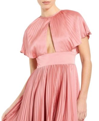 Front Cutout Pleated High Low Dress