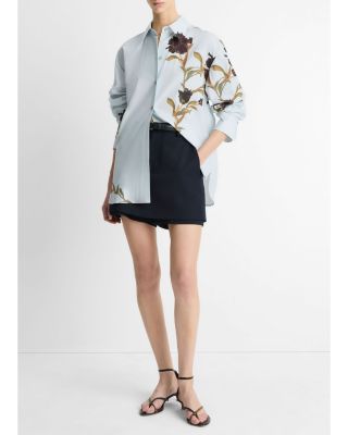 vince placed iris cotton shirt dress Vince Placed Cream Iris Shirt Dress in Brown