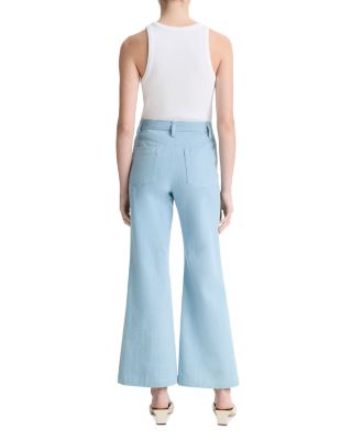 Mid Rise Cropped Flare Twill Pants
